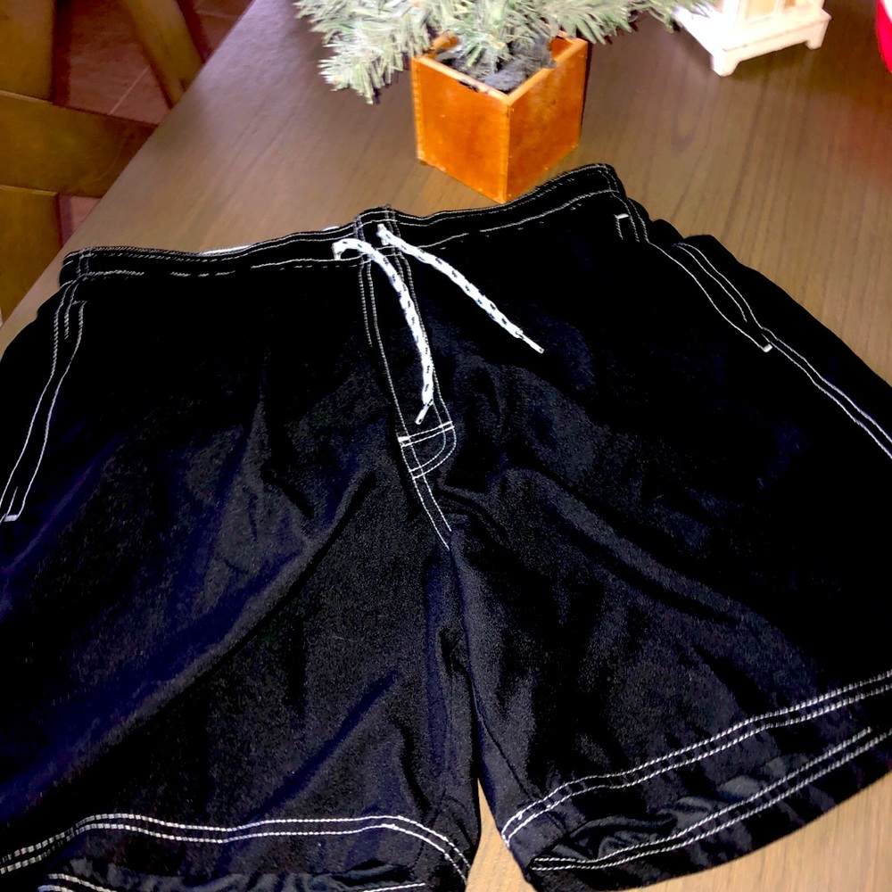Swim shorts ⭐️ black mesh drawstring Sz 30” w Sz L